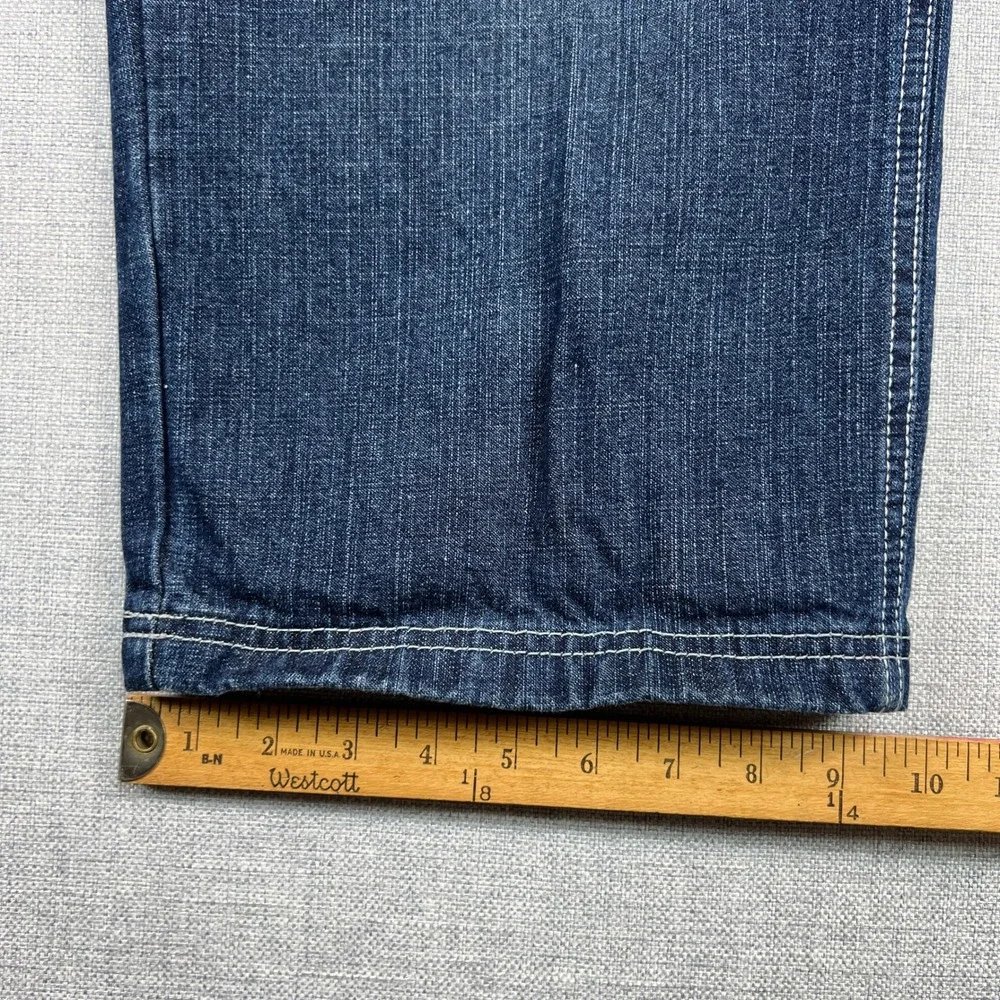 Vintage Y2K Southpole Baggy Jeans Mens 34 Blue Distressed Faded Patches Hip Hop